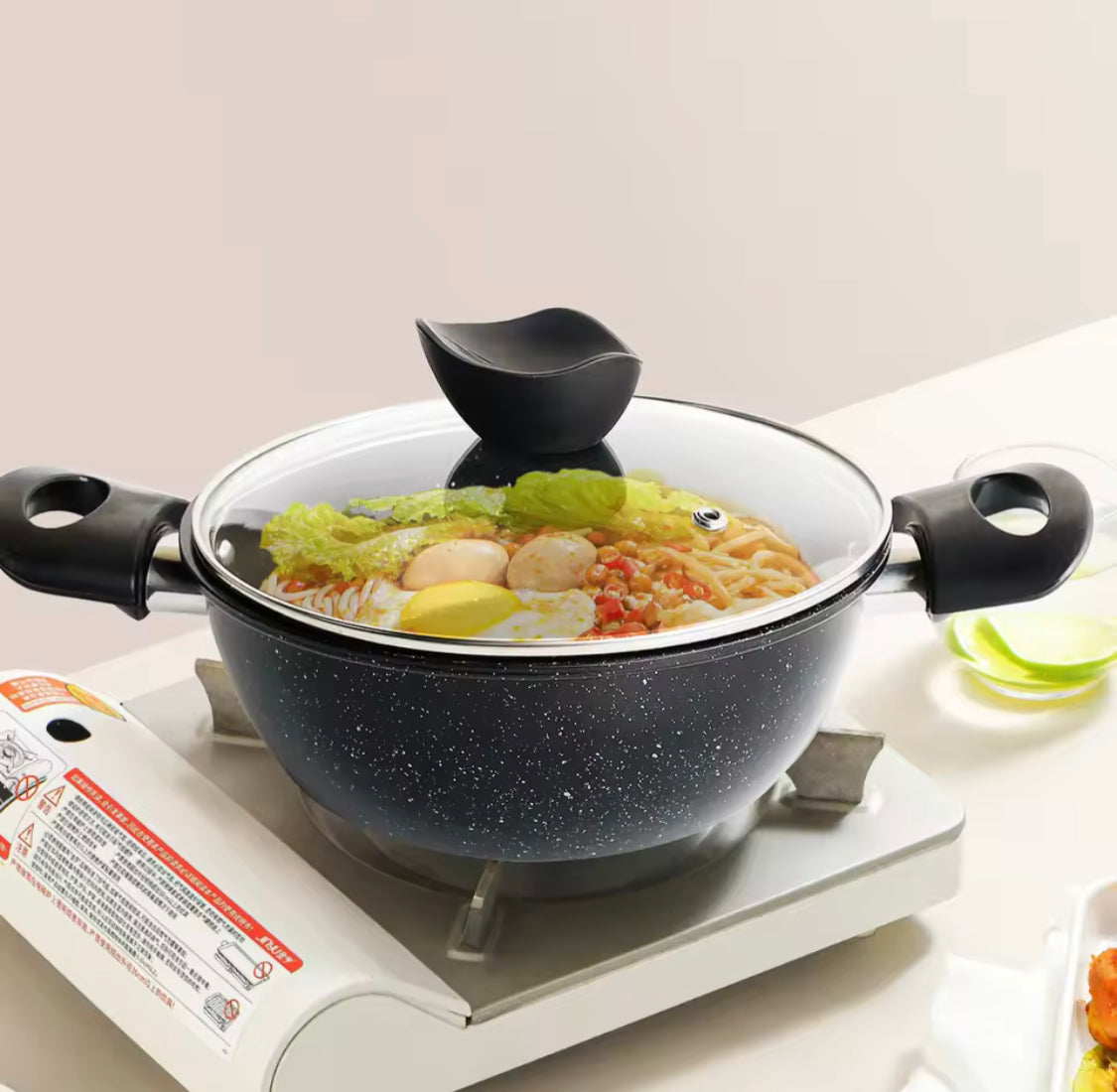 Non Stick Stockpot with Lid, Easy to Clean, Cooking Pot, Household Kitchen Cookware