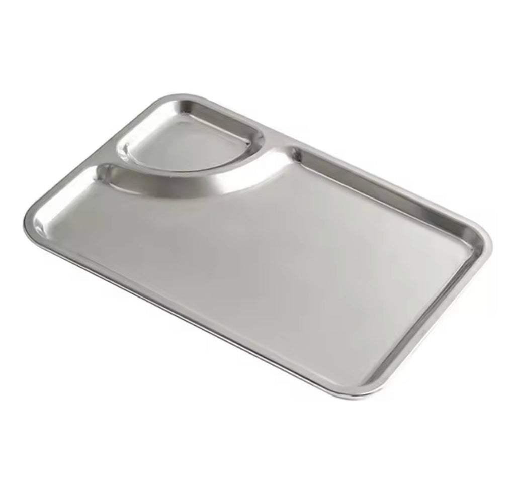 Multifunctional Dumpling Chips Plate, Stainless Steel Food Serving Tray, Dumpling Plate Appetizer, Snack Dish Serving Plate, French Fries Dish