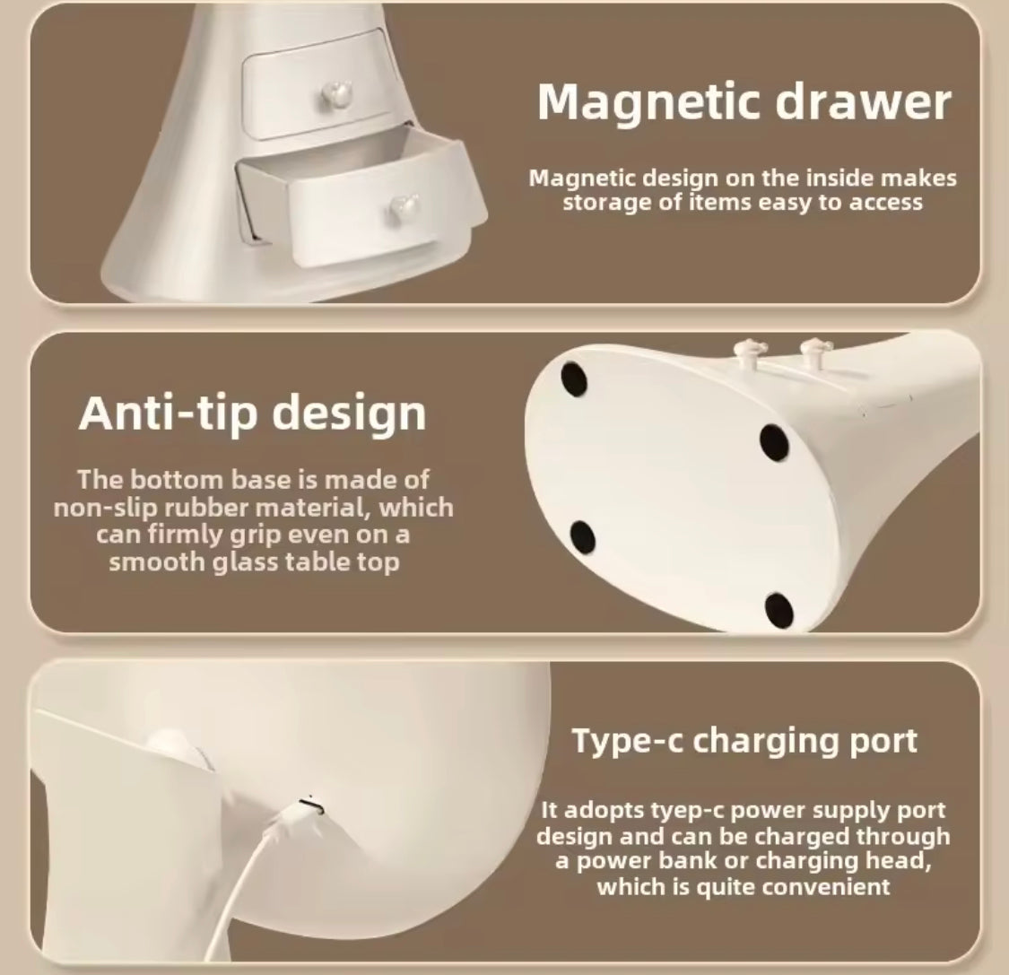 Smart Touch Makeup Mirror With Drawer, LED Light Makeup Storage Box, Jewelry And Cosmetic Display Case With LED Light Mirror, Portable Makeup Organizer