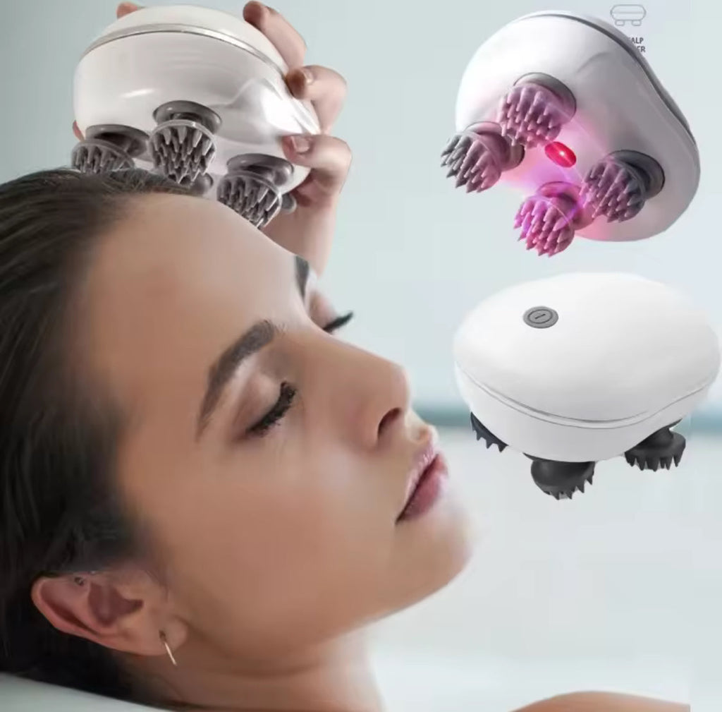 Electric Smart Scalp Massager, Portable Head Massager, Automatic Rotate Massager, Portable Silicon Head Relaxing Device, Handheld Head Scratcher