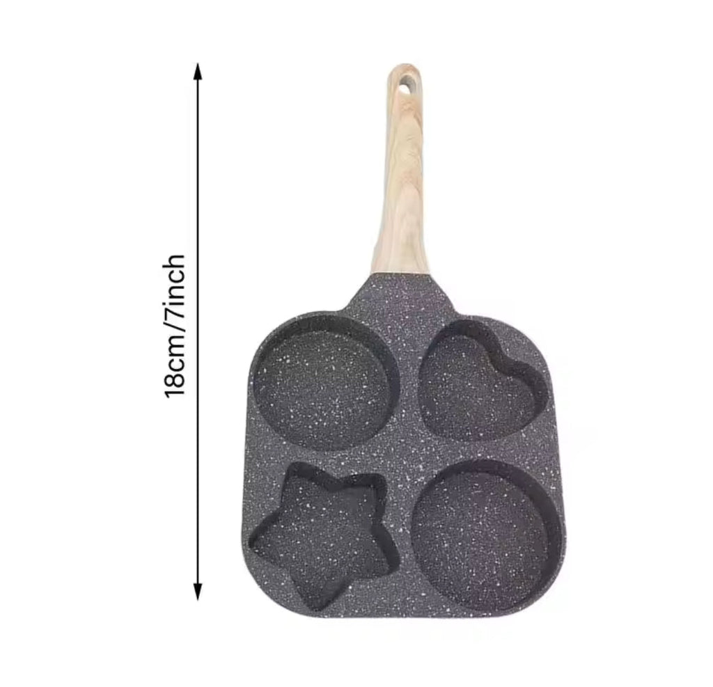 4 In 1 Heat Resistant Omelette Pan, Creative Heart Round Star Shape Frying Pan, Non Stick Frying Pan, Household Breakfast Maker Pan