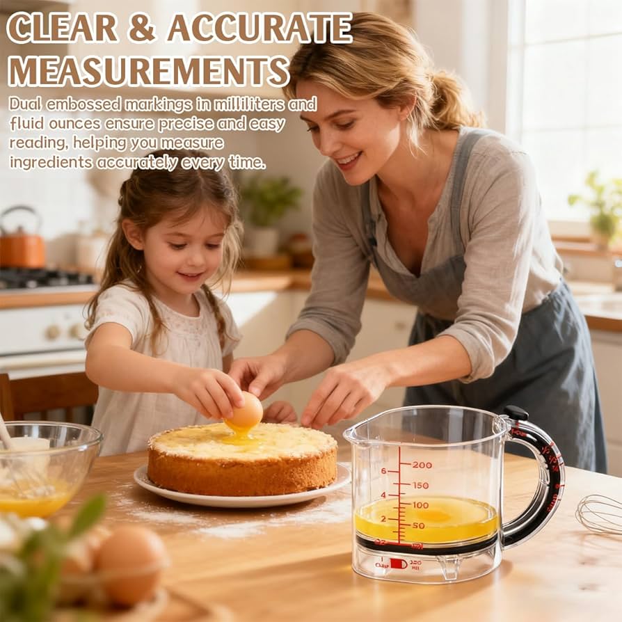 4 in 1 Adjustable Measuring Cup, Multifunctional Kitchen Measuring Cup, Space Saving Measuring Cup