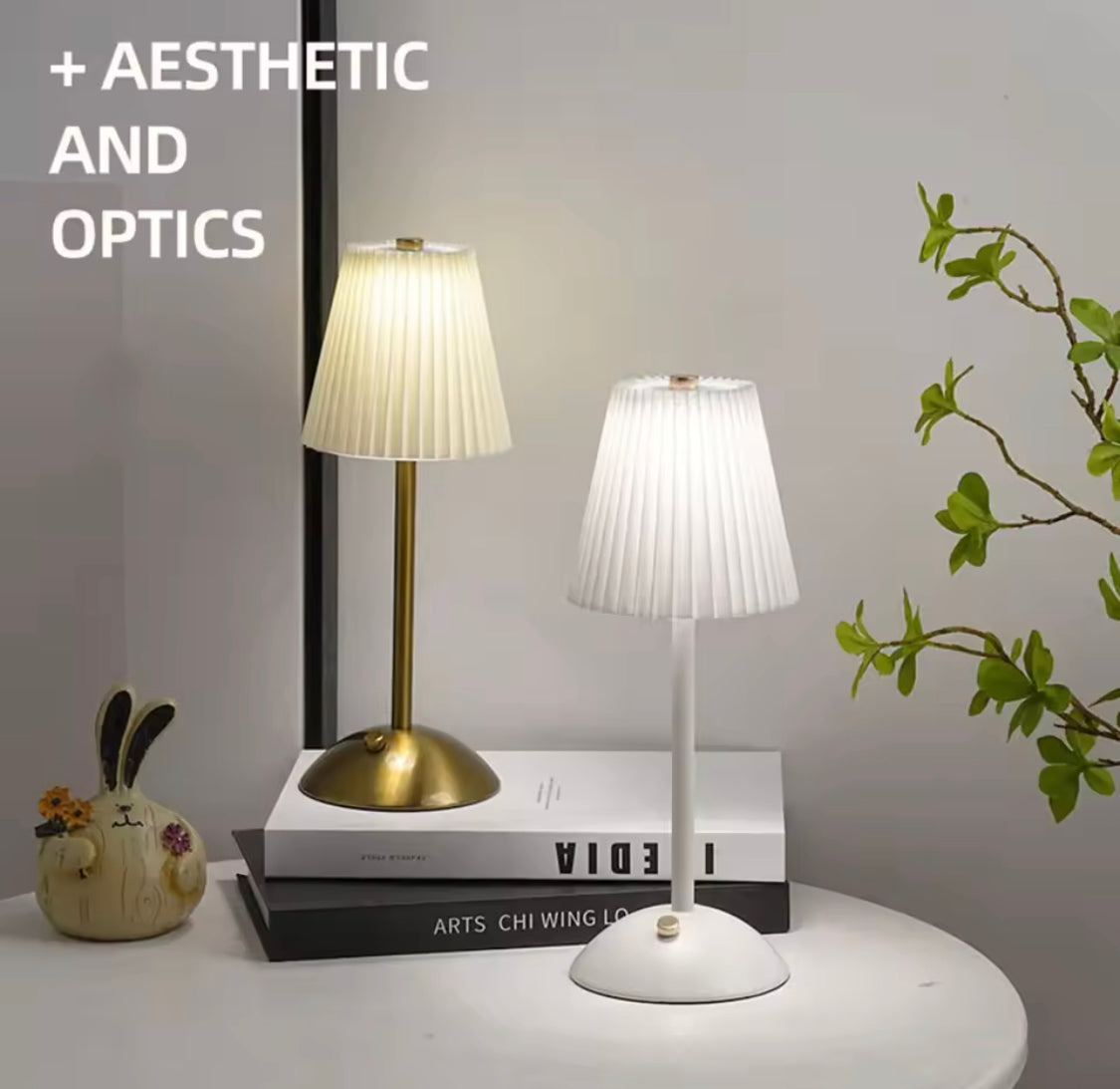 Nordic Decorative Lamp With Metal Base, 3 Colors Dimmable Shaded Night Lamp, Cordless Desk Lamp, Soft Light For Living Room Bedroom
