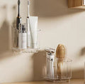 3 Slots Toothbrush Holder With Drain Tray, Removable Divider Wall Mounted Bathroom Organizer, Multifunctional Bathroom Storage Holder, Space Saving Bathroom Accessories
