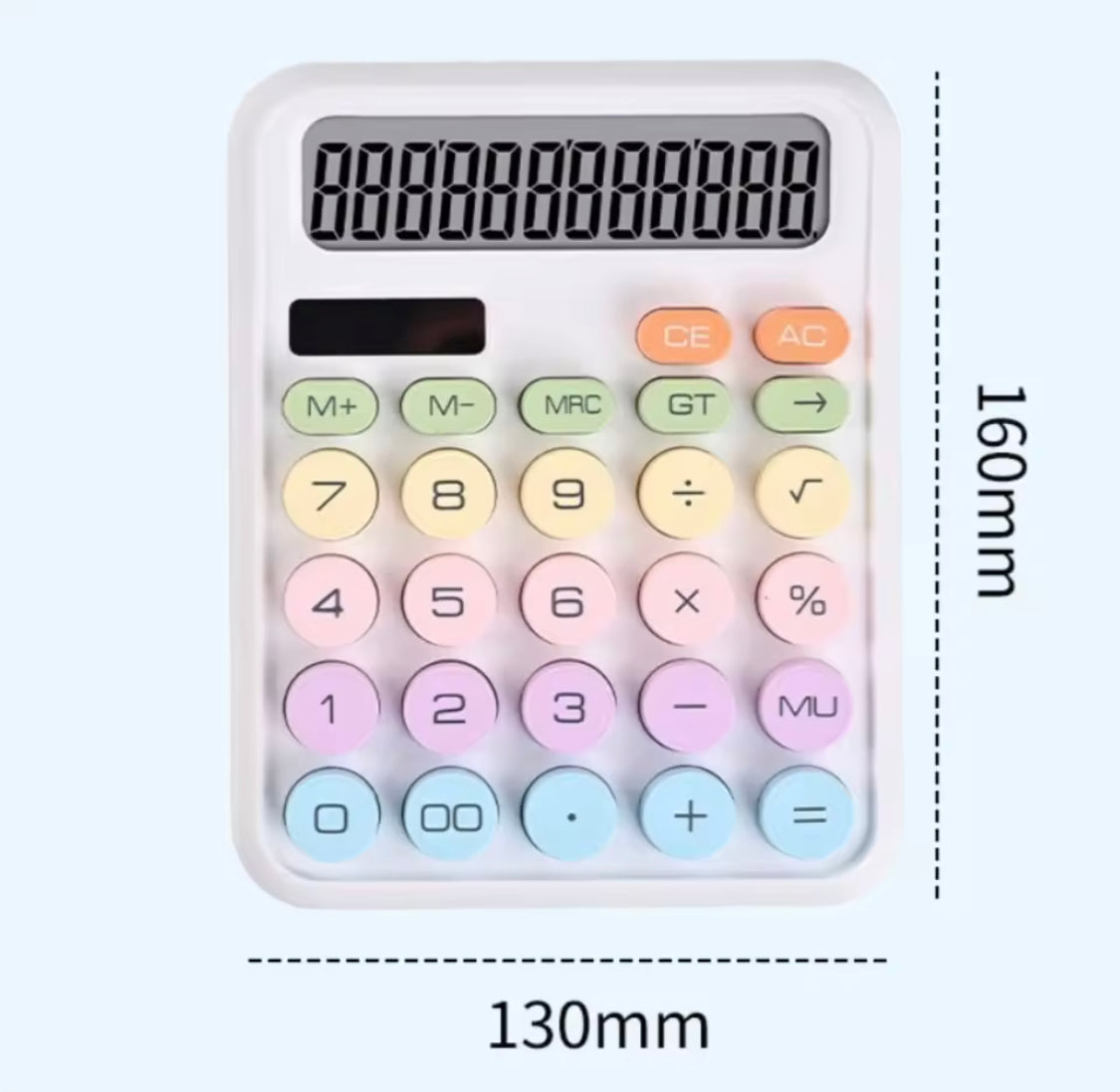Big Buttons Large LCD Display Calculators, Cute 12 Digits Mechanical Switch Calculator, Kids LCD Display Calculator