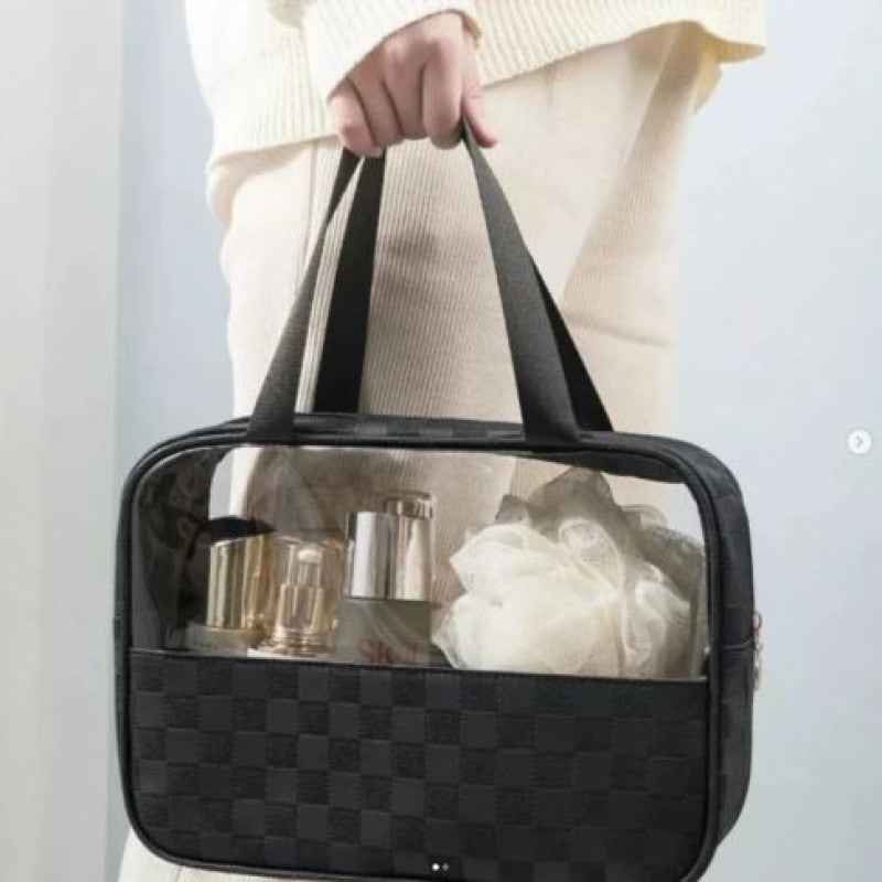 3 Pcs Transparent Cosmetic Bag, Transparent Oriented Makeup Bag, Carry Travel Zippered Pouch Bag, Waterproof Portable Travel Cosmetics Pouch