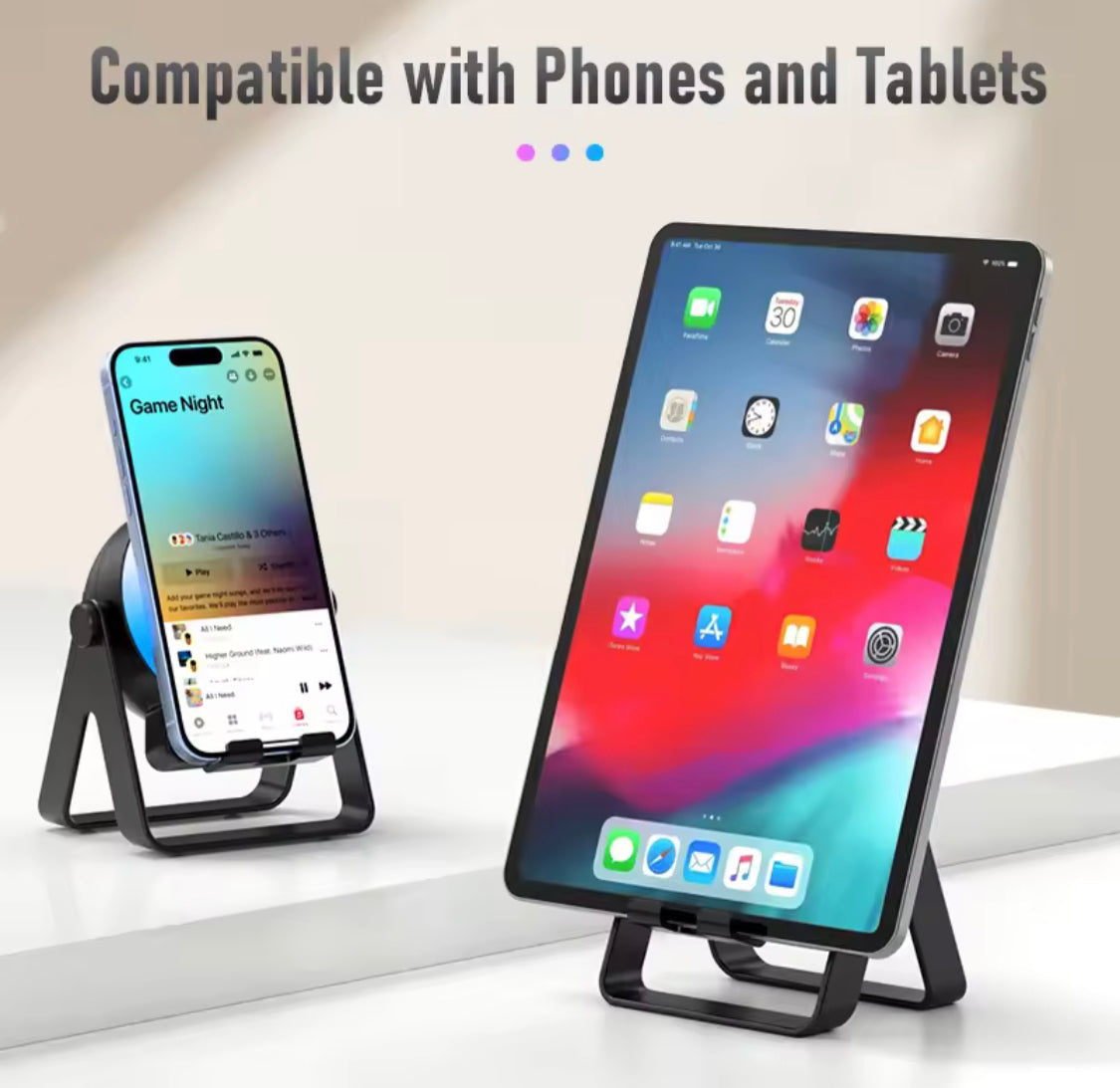 4 In 1 Wireless Speaker With RGB Light, Wireless Bluetooth Speaker With Mobile Phone Bracket, Party LED Lights Wireless Speaker