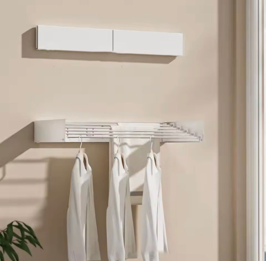 Wall Mounted Foldable Clothes Rack, Clothes Drying Hanger, Heavy Duty Clothesline Pole Hanger, Foldable Towel Holder, Wardrobe Organizer