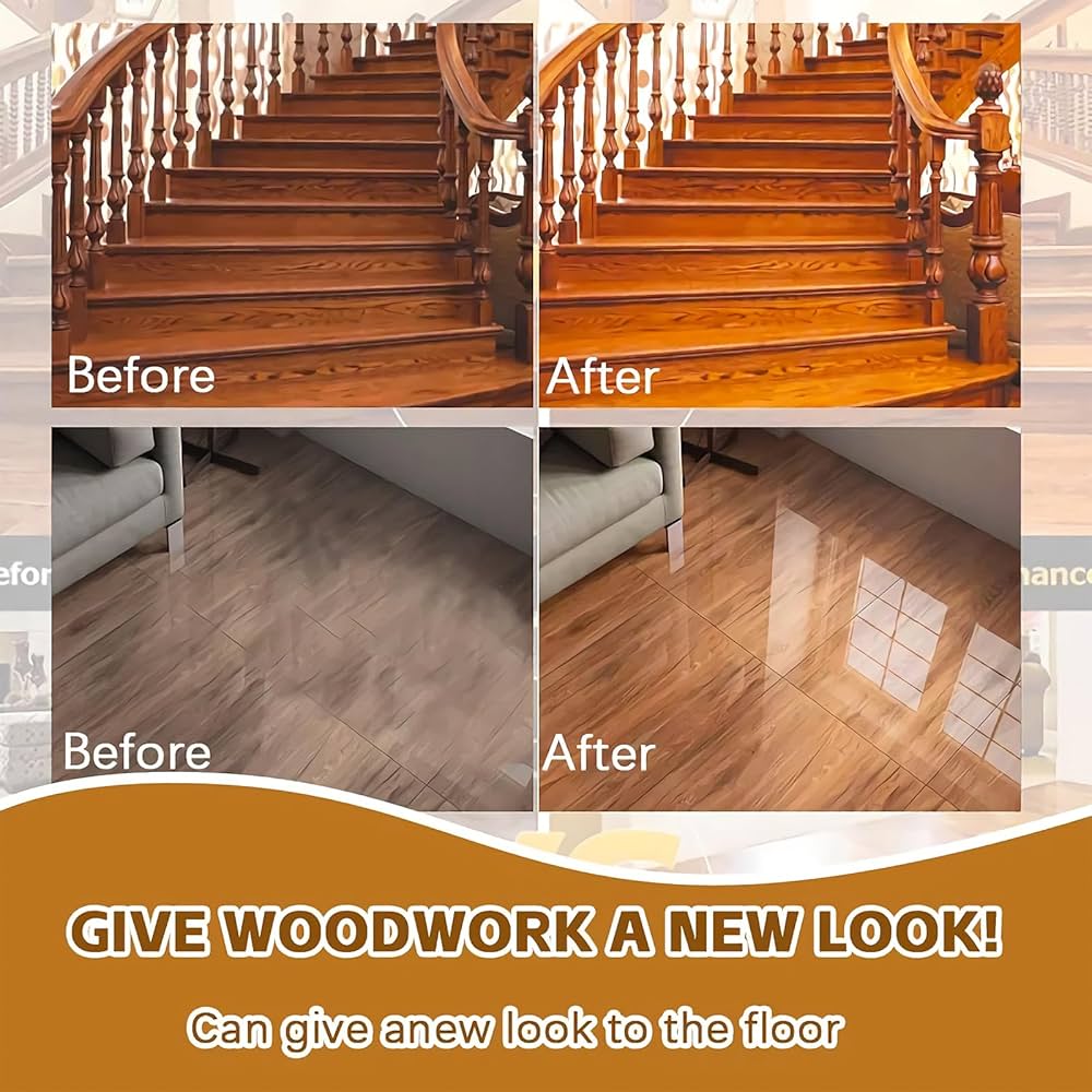 Beewax Natural Polish Spray, Honey Glow Wood Polish, Wood Revive Essential Oil Wax, Floor & Furniture Therapy