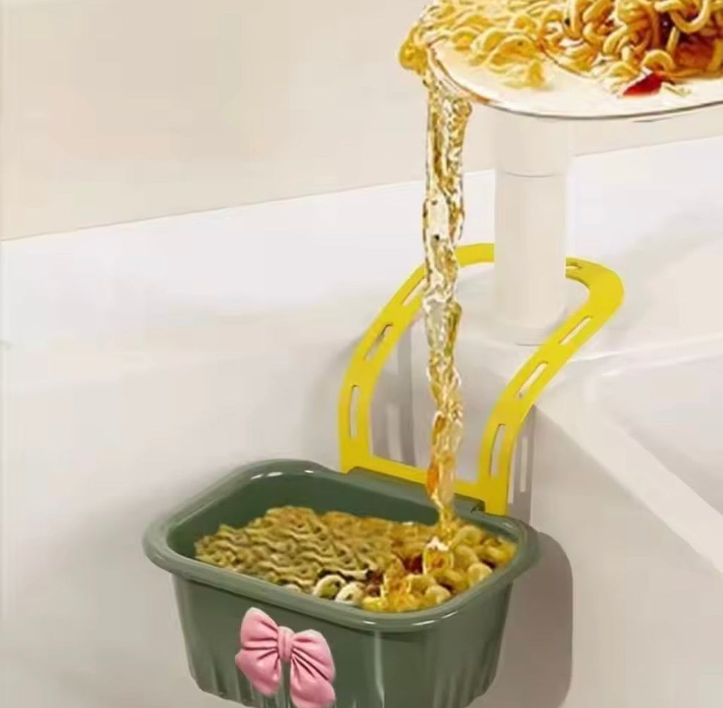 Creative Bow Sink Hanging Strainer Basket, Detachable Multifunctional Sink Caddy Basket, Kitchen Sink Washing Storage Rack, Hanging Drain Rack Basket