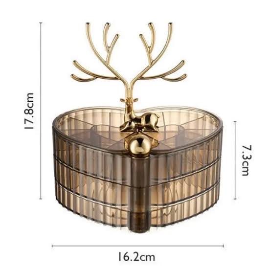 3 Layer Acrylic Deer Jewelry Organizer, Light Luxury Plastic Jewelry Box, Tabletop Jewelry Organizer