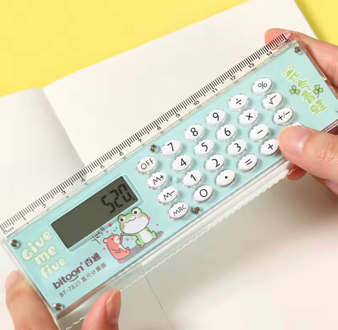2 In 1 Eight Digits Calculator With Scale, Cute Cartoon Calculator, LCD Display Calculator