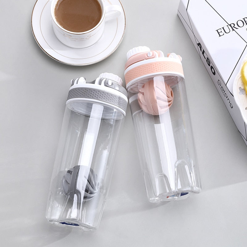 Portable Mixing Shaker Bottle, Sports Protein Shaker Bottle, Leakproof Gym Shaker Bottle, Water Bottle With Shaker Ball