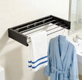 Wall Mounted Foldable Clothes Rack, Clothes Drying Hanger, Heavy Duty Clothesline Pole Hanger, Foldable Towel Holder, Wardrobe Organizer