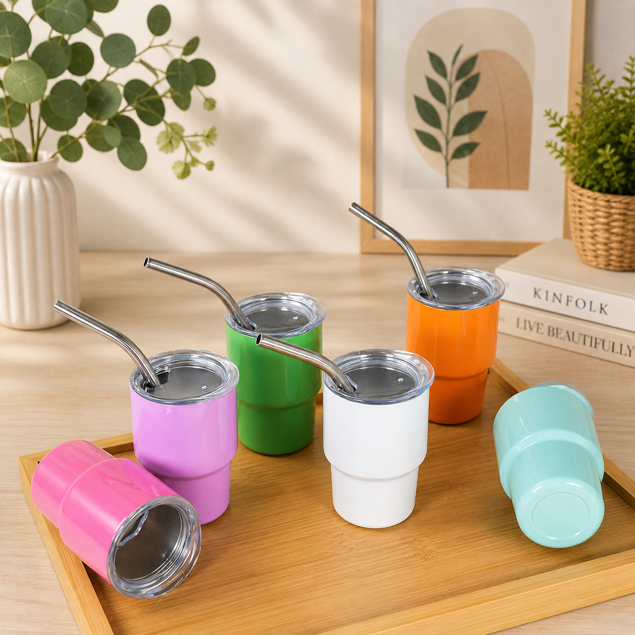 Mini Steel Vacuum Tumbler, Stainless Steel Tumbler With Lid, Mini Travel Tumbler With Straw, Premium Mini Tumblers