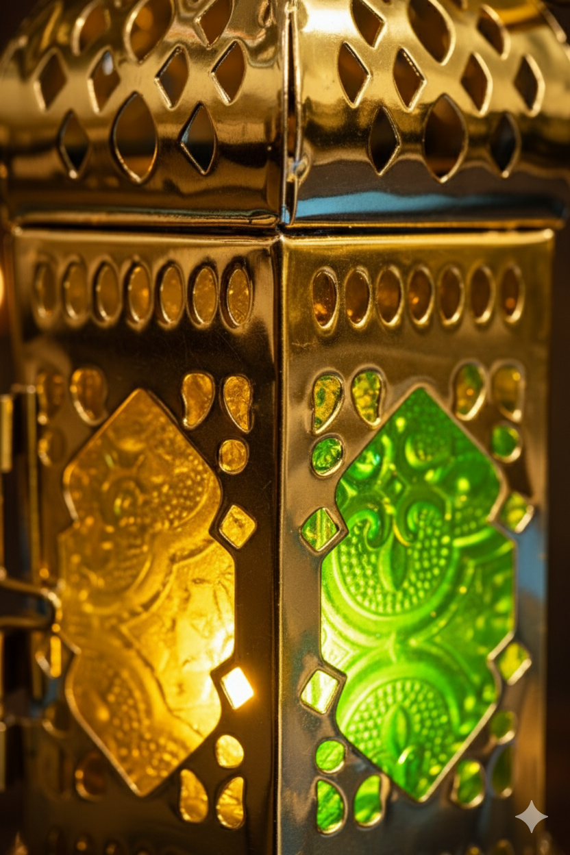 LED Ramadan Lantern, Ramadan Decor Light, Smokeless Portable Hanging Lantern