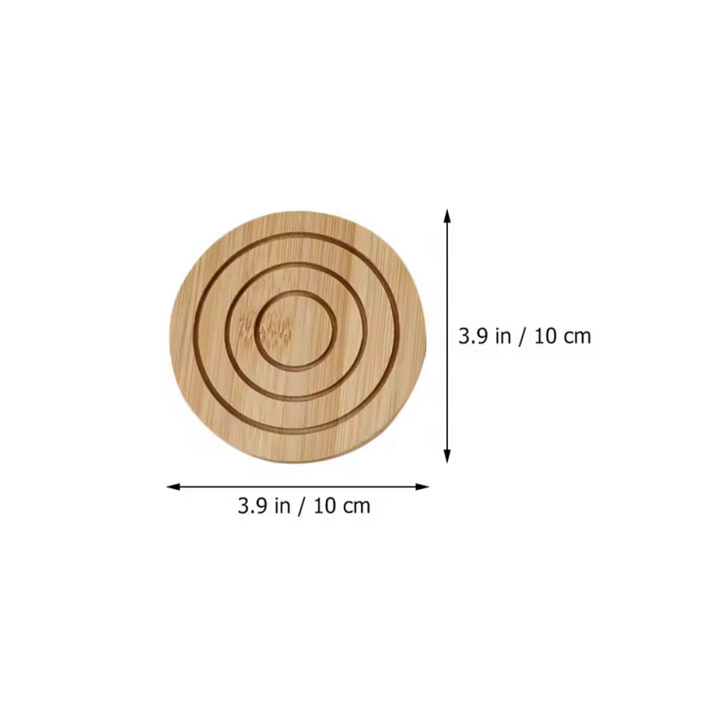 7Pcs Bamboo Coasters, Household Drink Cup Pads Protection, Tea Cup Table Holder