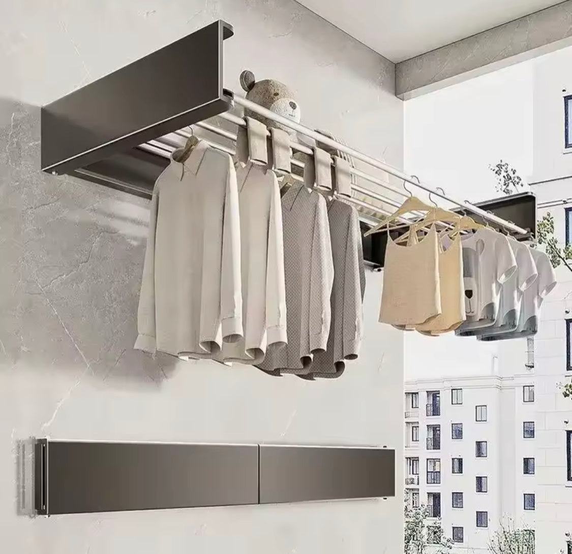 Wall Mounted Foldable Clothes Rack, Clothes Drying Hanger, Heavy Duty Clothesline Pole Hanger, Foldable Towel Holder, Wardrobe Organizer