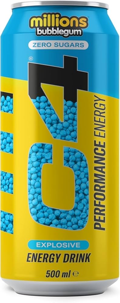 C4 Millions Bubblegum Zero Sugar Energy Drink Can 500ml