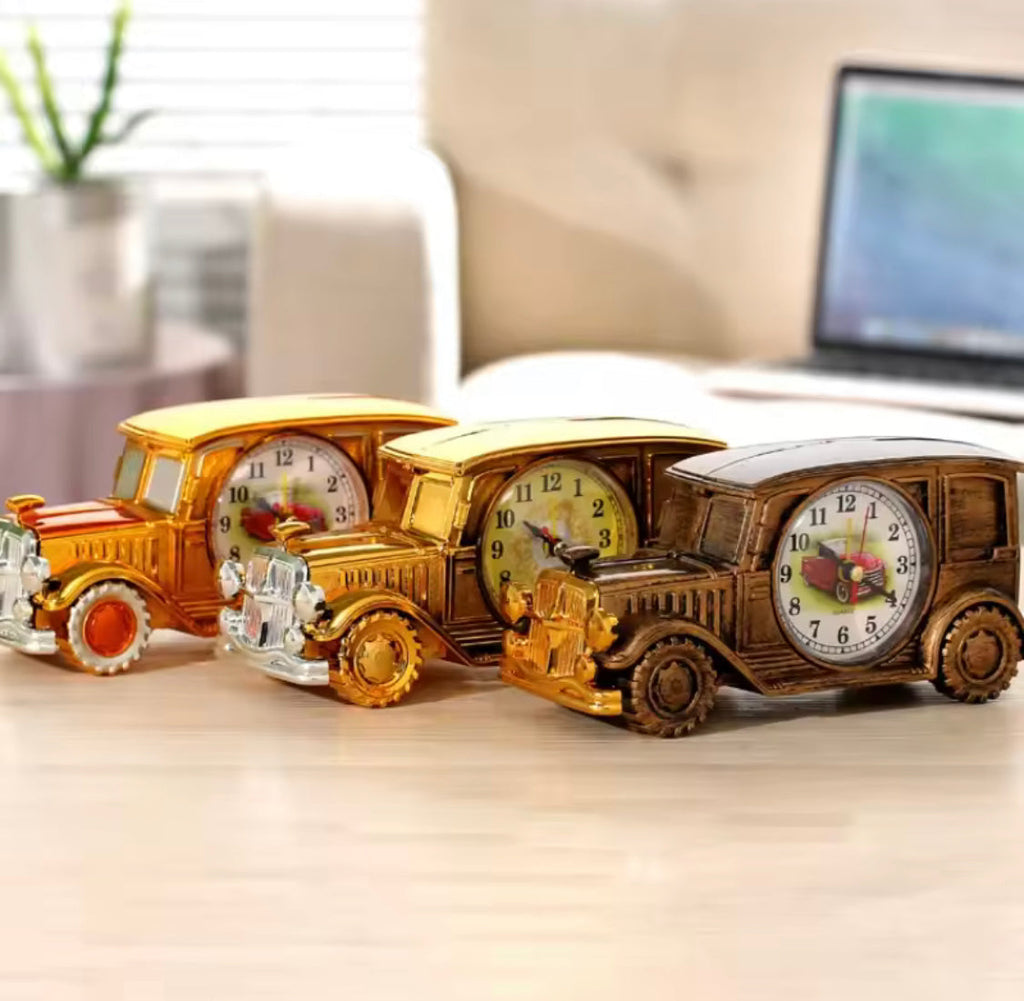 Retro Nostalgic Car Alarm Clock, Antique Engine Design Table Desk Decor, Antique Unique Classic Car Bedside Clock, Nostalgic Child Alarm Clock, Desktop Decor