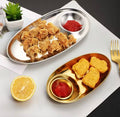 Stainless Steel Snacks Tray, Dumpling Plate Appetizer, Snack Dish Serving Plate, French Fries Dish, Kitchen Gadgets