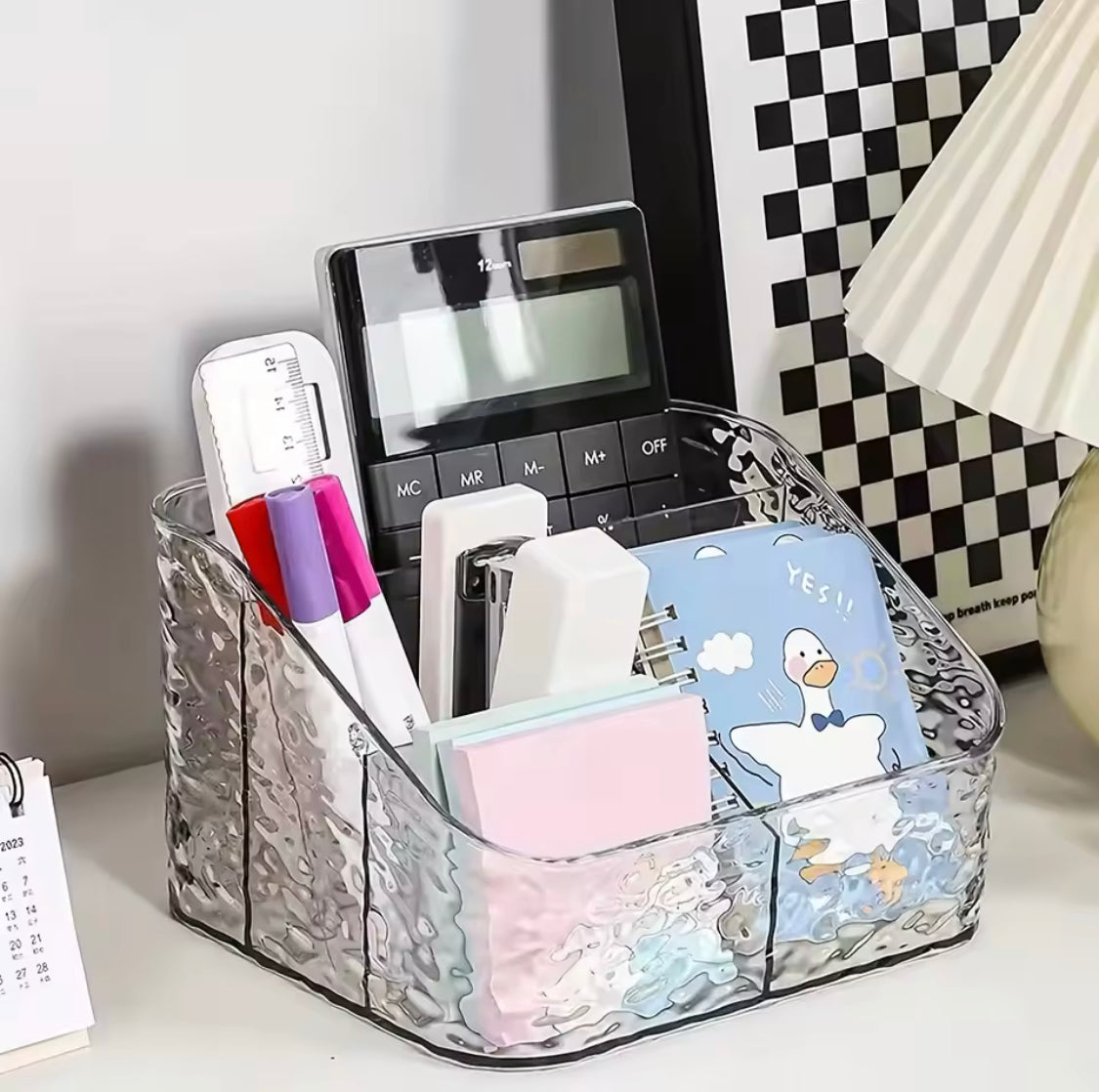 3 And 4 Compartments Acrylic Cosmetic Organizer, Transparent Makeup And Skincare Product Holder, Office Desk Stationery Box