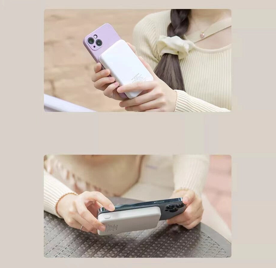 Magnetic Wireless Fast Charger, Mini Magnet Power Bank, Portable Wireless Power Bank, Wireless Magnetic Battery Pack