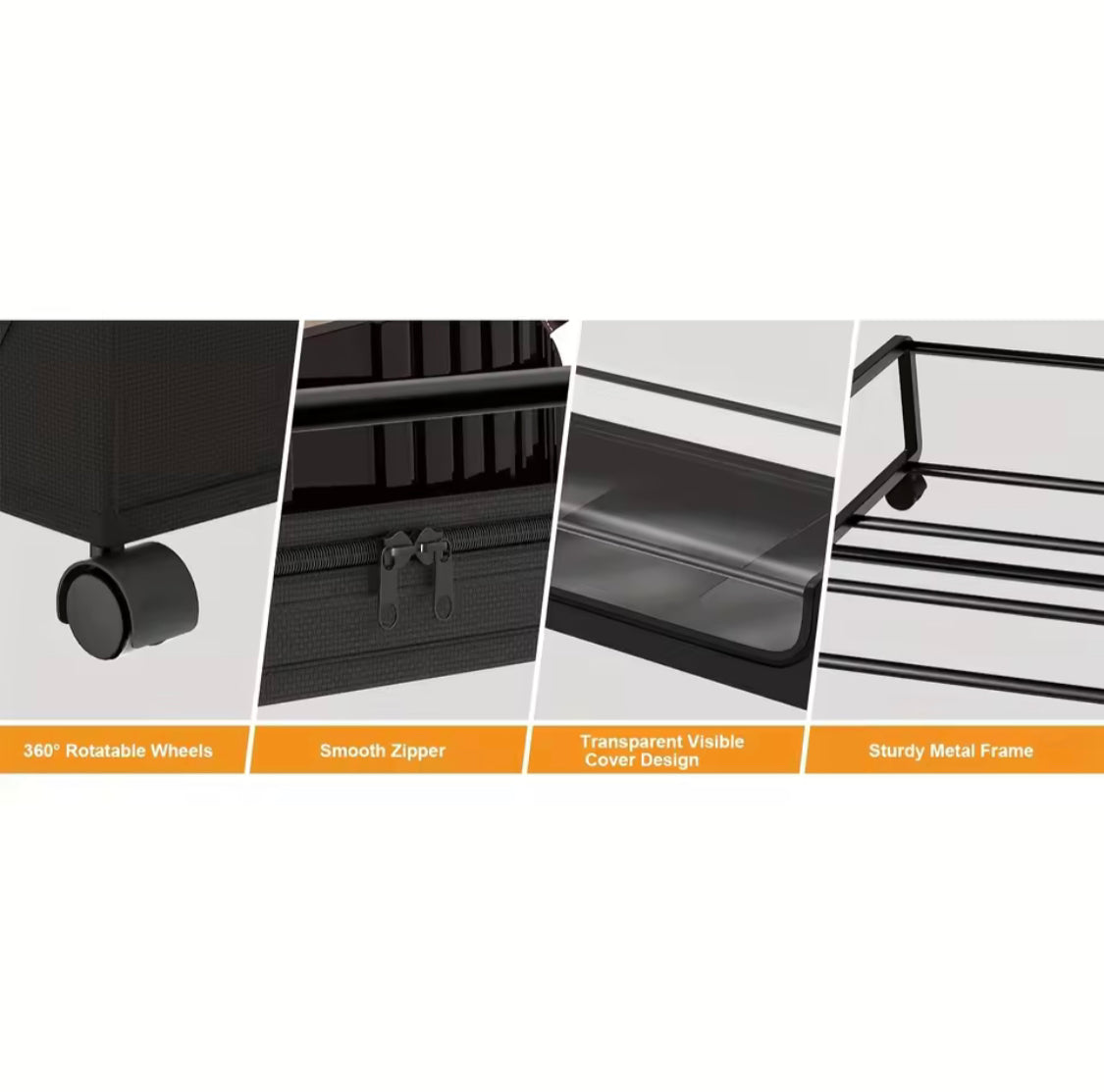 Under Bed Storage Organizer, Wheels Rotating Under Bed Clothes Organizer, Shoe Organizer With Wheels, Space Saving Under Bed Storage Organizer