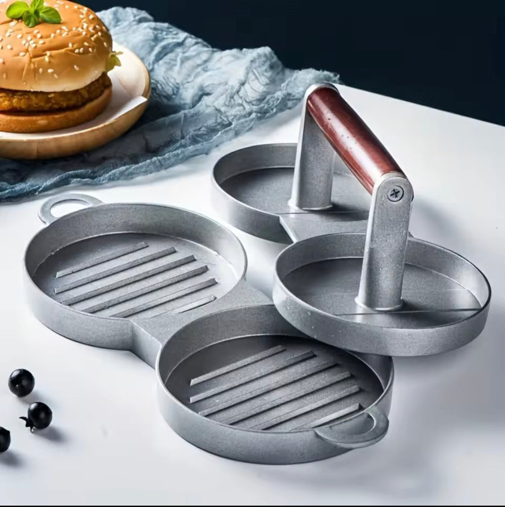Double Hamburger Patty Presser, Patty Mold For Smashed Burger, Beef Veggie BBQ Barbecue Grill