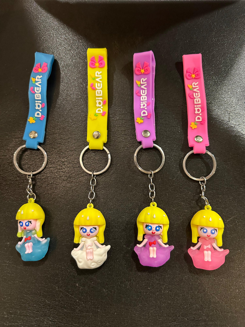 Set Of 3 Cute Anime Keychains, Kawai Cartoon Hanging Keychains, Cute Doll Ornament Keychains