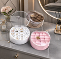 Elegant Multilayer Earrings Storage Box, Dust Proof Multiple Compartments Jewelry Box, Jewelry Box Organizer For Dressing Table