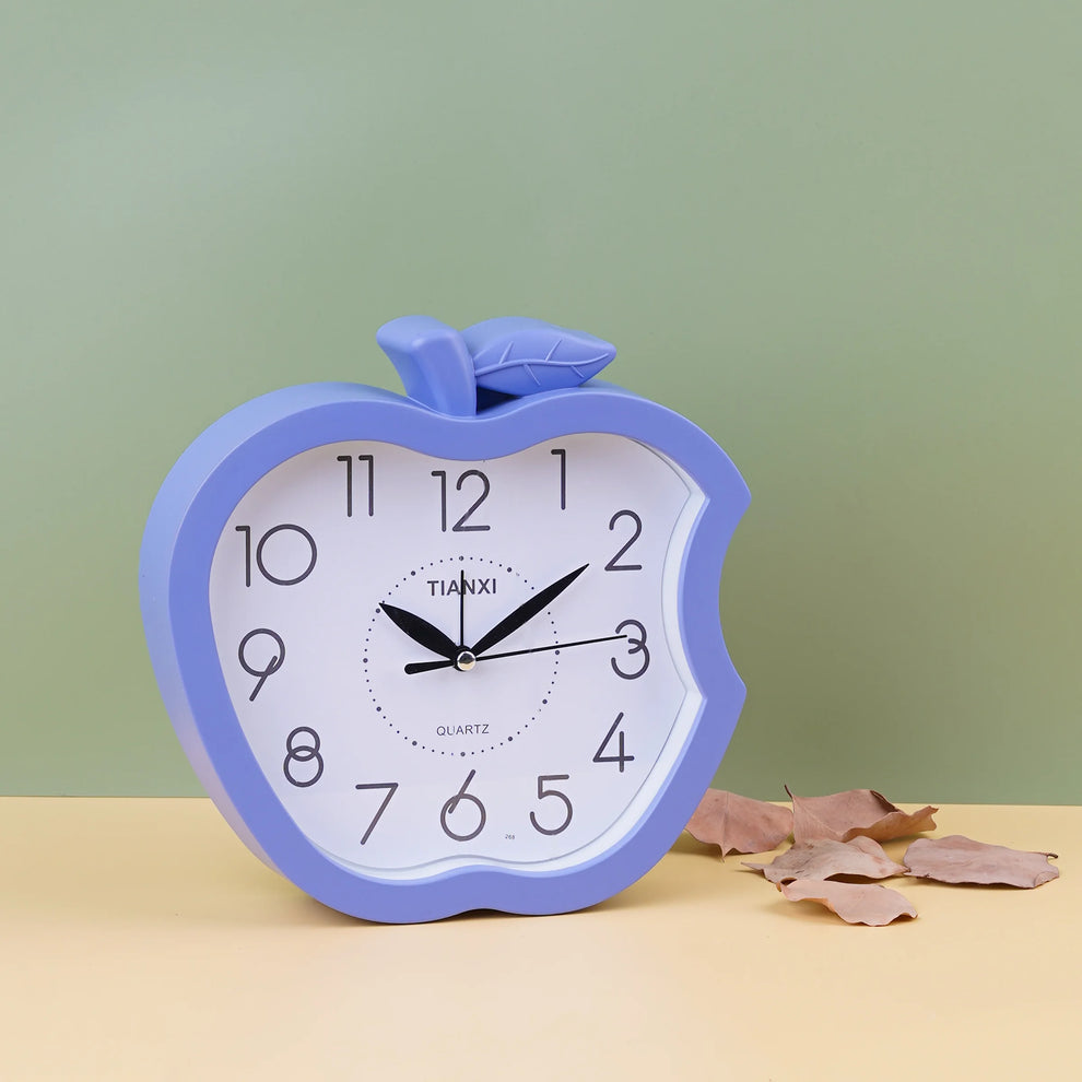 Apple Shape Bedside Desk Clock, Decorative Wall Clock, Living Room Home Clock