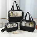3 Pcs Transparent Cosmetic Bag, Transparent Oriented Makeup Bag, Carry Travel Zippered Pouch Bag, Waterproof Portable Travel Cosmetics Pouch