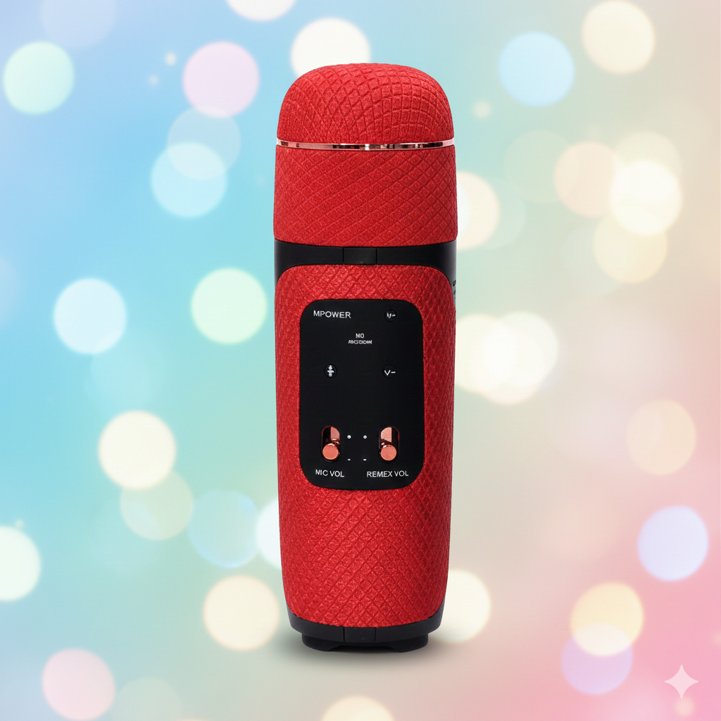 Portable Microphone Speaker,  Rechargeable Handheld Singing Mic With Speaker, Mobile Phone Wireless Bluetooth Speaker, Handheld Multifunction Rechargeable Speaker