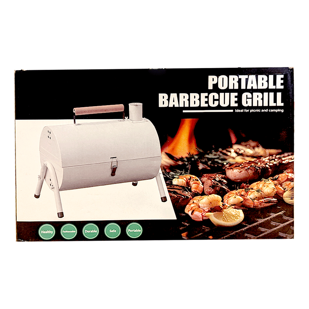 Portable Barbecue Grill White/Black  BBQ-059