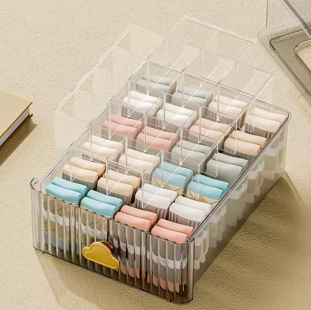 Transparent Drawer Style Storage Box, Dust Proof Plastic Organizer, Wardrobe Cloth Organizer Box