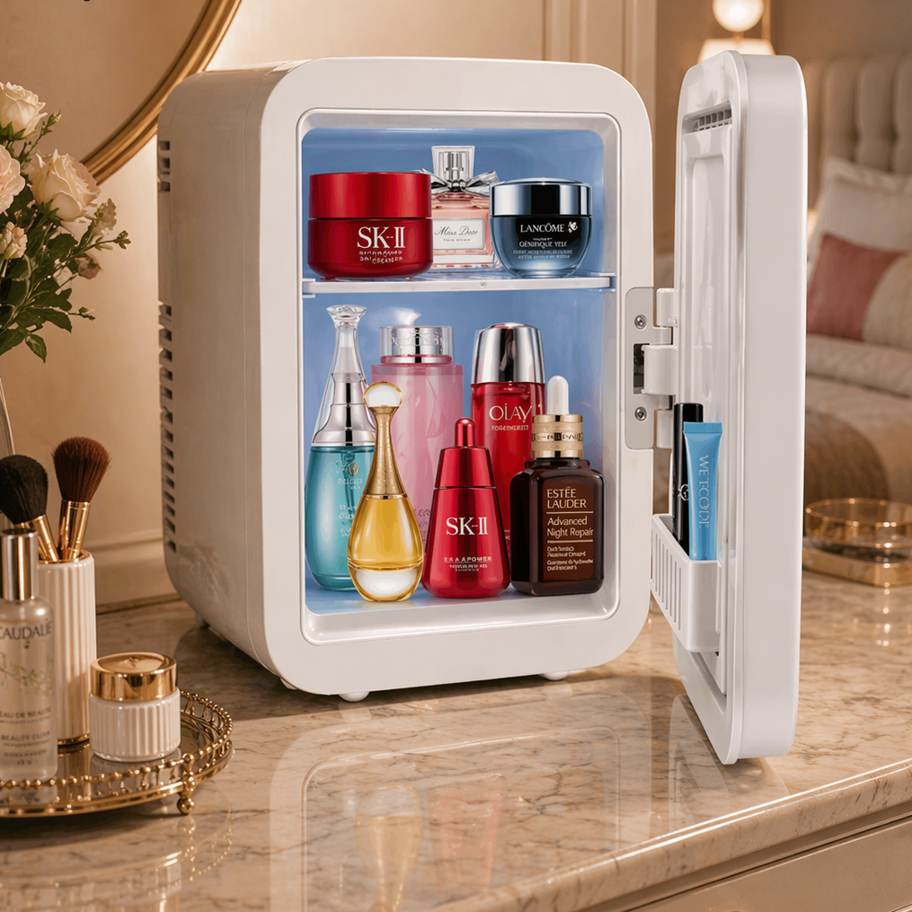 Portable Mini Skincare Fridge, Premium Beauty Mini Fridge, Mini Cosmetic Fridge With Hot And Cold Function, Compact Cosmetic Fridge