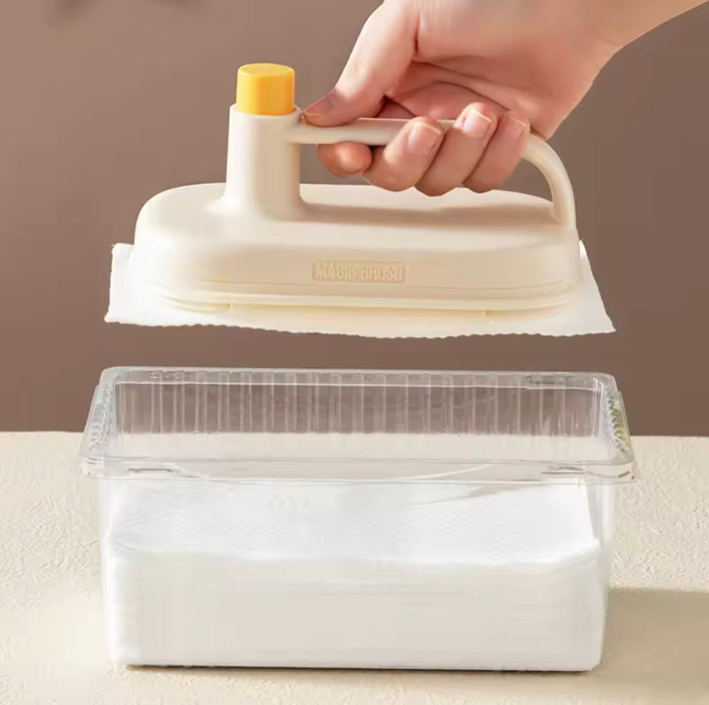 Magic Wipe Kitchen Cleaner,  Smart Cleaner With Microfiber Cloths, Multi Surface Cleaning Brush, Absorb Wiper With Disposable Cloth