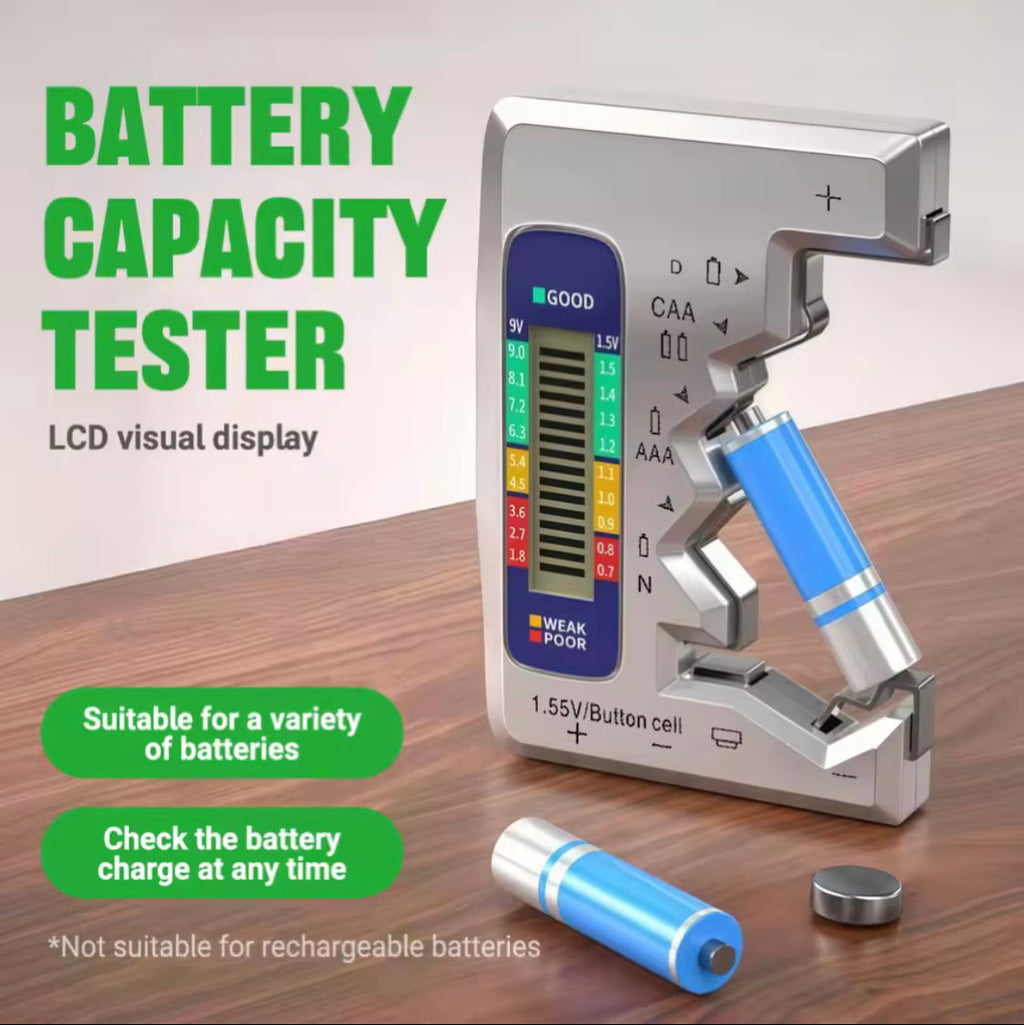 Portable Digital Battery Tester, Battery Capacity Check Detector, Portable Voltage Measurement Tool