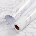 (Pack of 5) Self Adhesive White Marble Sheet for Kitchen / Waterproof Anti Oil & Heat Resistant Wallpaper Sheet (2 Feet x 6.5 feet)
