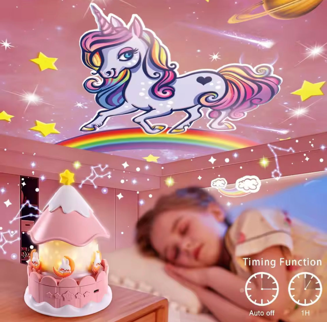 360° Rotating Starry Sky Projector, Kids Night Light Projector, 21 in 1 Carousel Projector Nightlight, Star Galaxy Projector