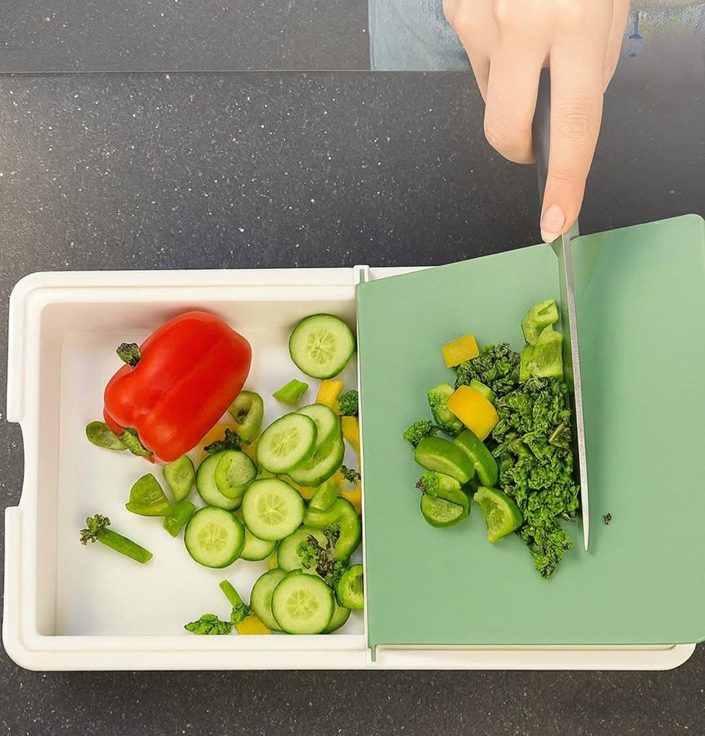Foldable Cutting Board With Strainer, 2 in 1 Multipurpose Cutting Board, Vegetable Chopping Board With Drain Basket