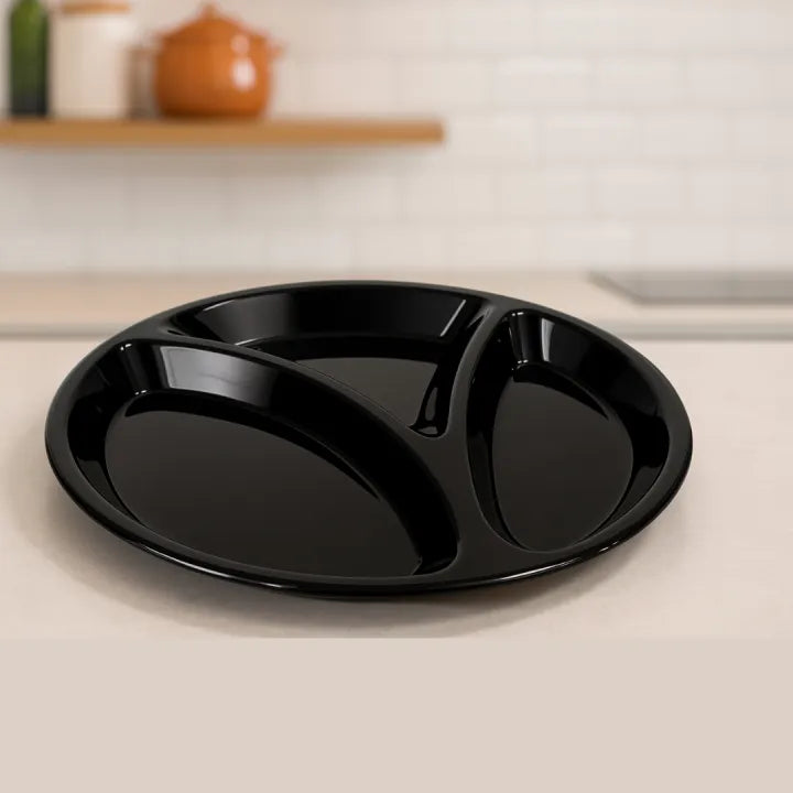 Multi Compartment Food Serving Plate, Smart 3 Section Meal Plate, Dining Serving Tray