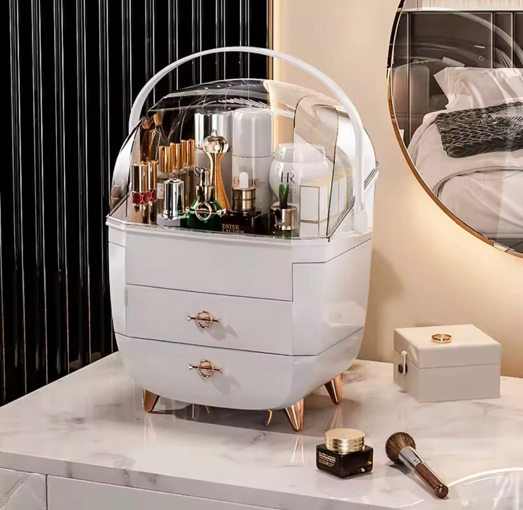 Multi Compartments Cosmetic Organizer, Makeup Organizer Storage Box With Drawers, Multi Layer Vanity Countertop, Jewelry Container Box