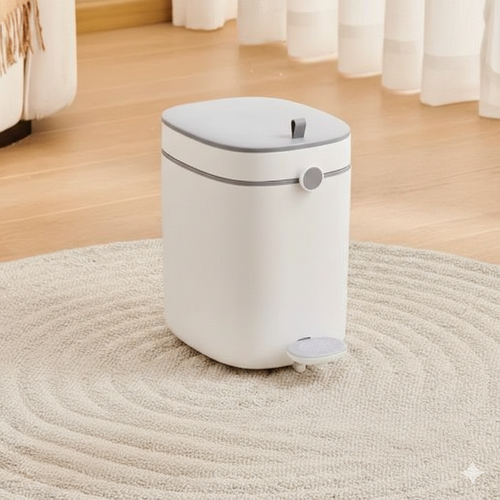 12L Foot Pedal Trash Can With Lid, Manual Disposal Trash Can, Bathroom Garbage Bin
