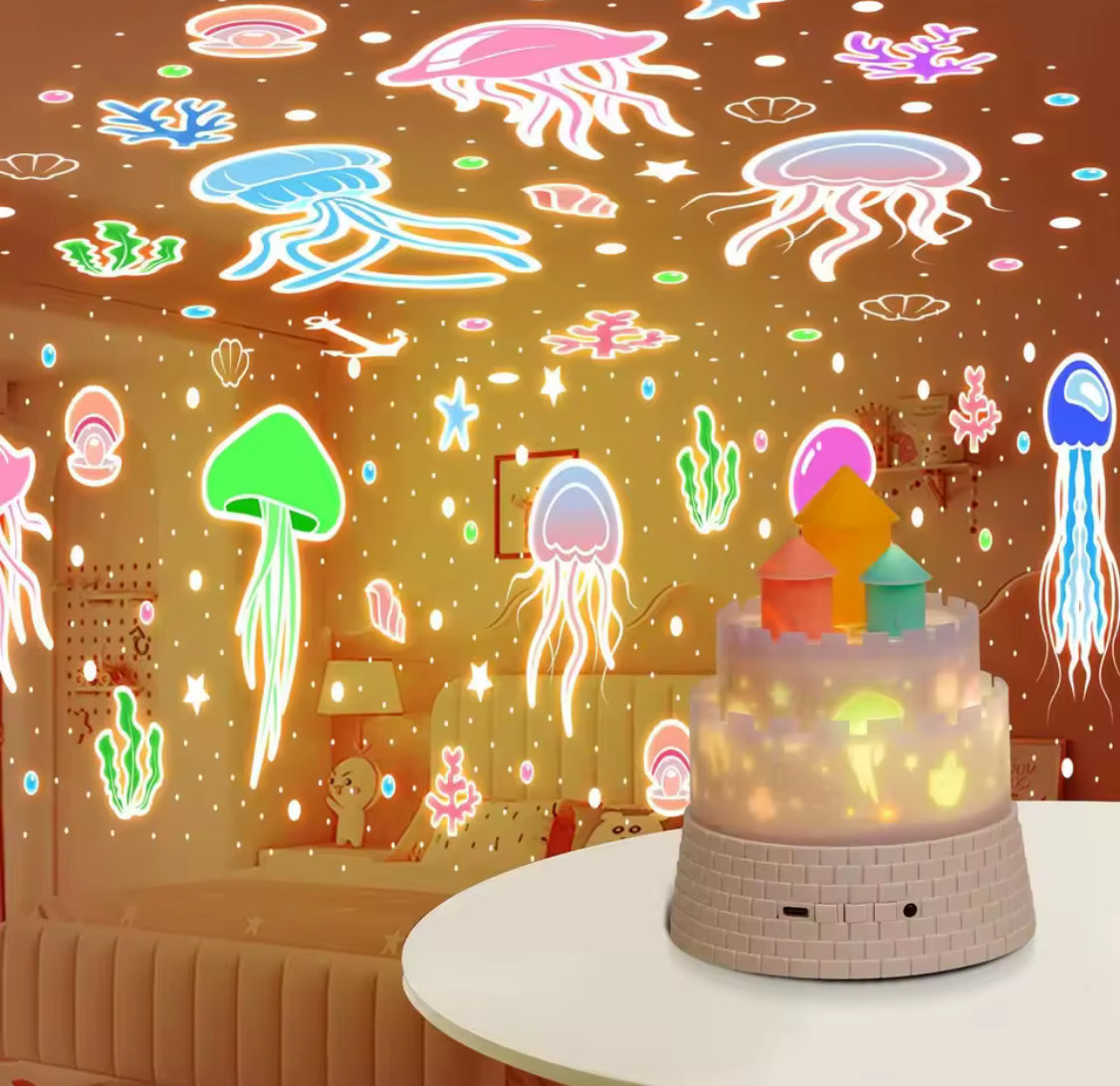 Kids Unicorn Castle Projector Lamp, Galaxy Star Remote Projector Light, Kids Room Decor LED Projector