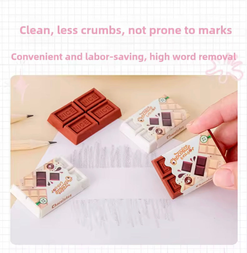 Kids Cute Chocolate Eraser, Creative Kids Chocolate Eraser, Chocolate Pencil Eraser, Kids Stationery Eraser