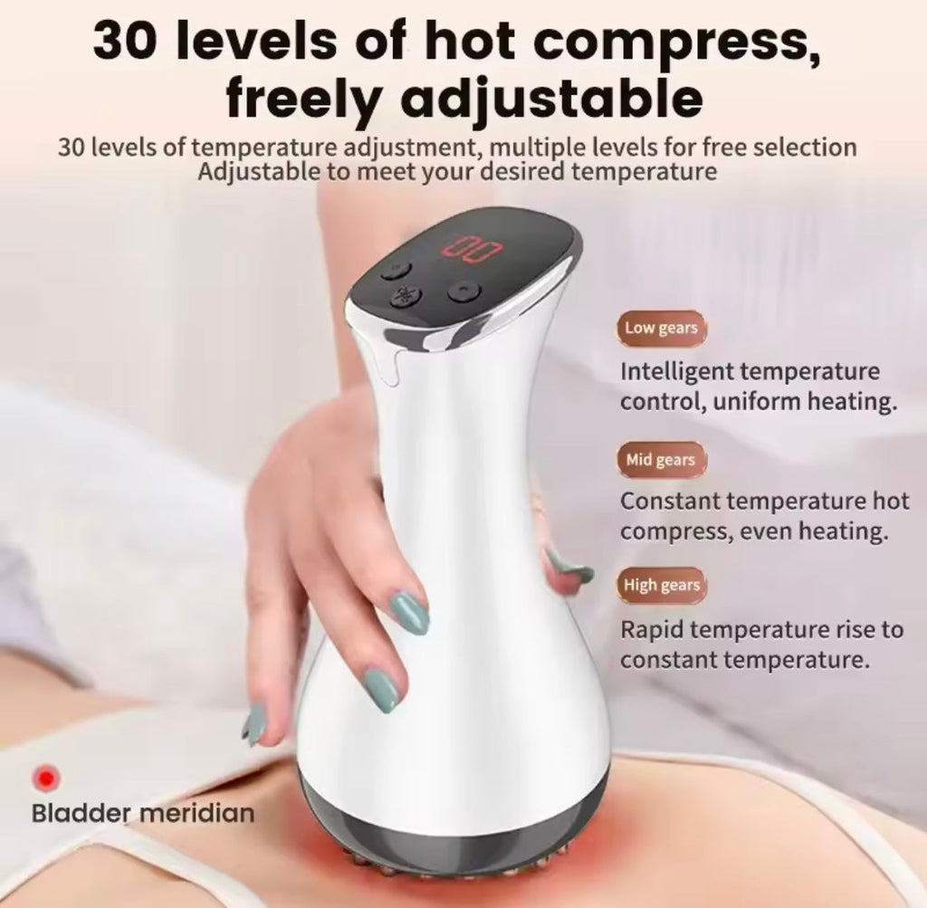 Electric Meridian Body Massager, Body Shaping Heating Meridian Scraping Brush, Fat Burning Anti Cellulite Body Massager