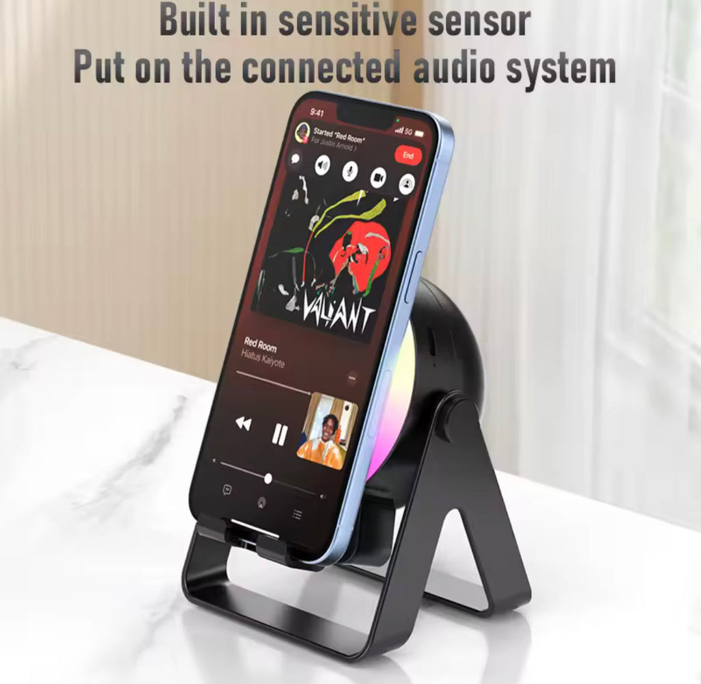 4 In 1 Wireless Speaker With RGB Light, Wireless Bluetooth Speaker With Mobile Phone Bracket, Party LED Lights Wireless Speaker