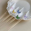 Set of 4 Cocktail Glass Straw, Heat Resistant Butterfly Straw, High Borosilicate Glass Straws Set
